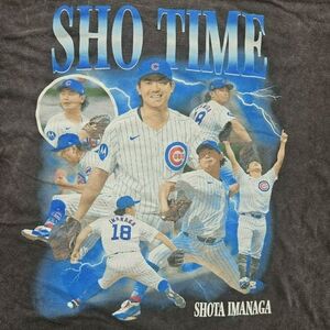 Chicago Cubs XL Jim Bean Shonta Imanaga Charcoal Cotton T-Shirt